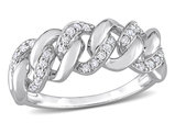 1/4 Carat (ctw) Diamond Oval Link Ring Sterling Silver